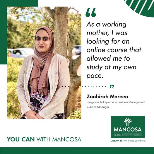 Zaahirah Moreea – 1st Year Postgraduate Diploma in Business Management