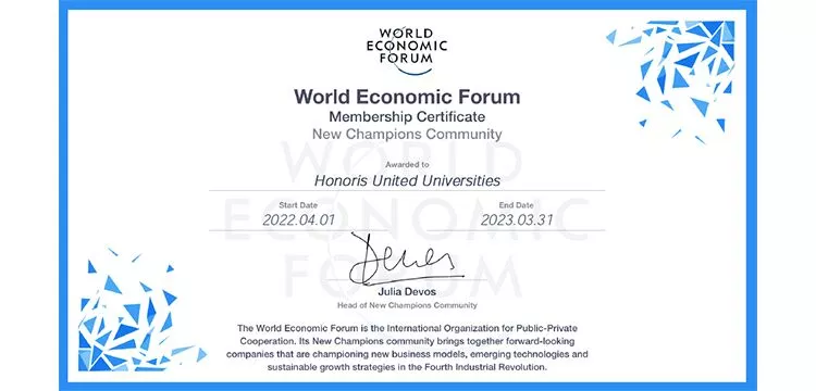 Honoris United Universities Recognized By The World Economic Forum