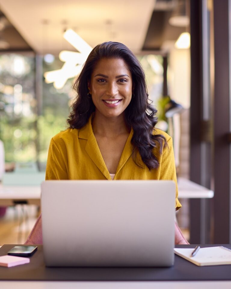 working adult sitting down to study