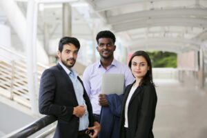 MBA students standing