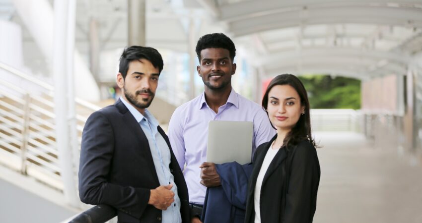 MBA students standing