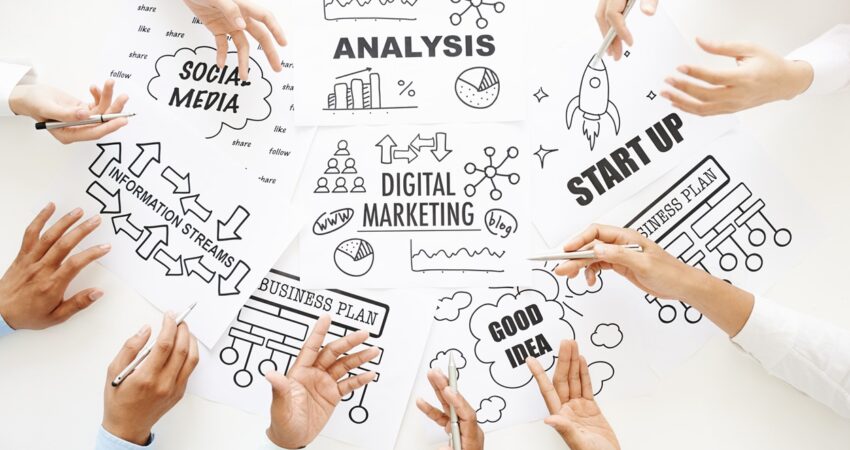 a mix of digital marketing topics